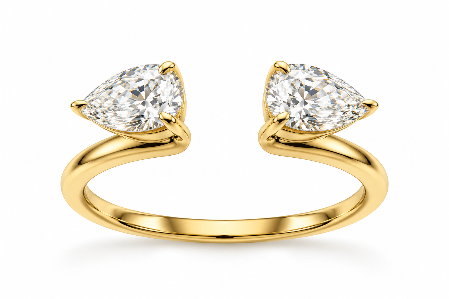 0.61 Carat Pear Cut Two Stone Enhancer Band